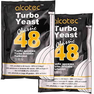 Alcotec 2x Turbo Classic Levure 48h 20% d'alcool 5 jours - Publicité Alcotec 2x Turbo Classic Levure 48h 20% d'alcool 5 jours - Publicité