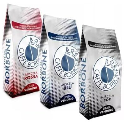 Caffè Borbone Trio Café en grains mélange Rouge, Bleu et Top 1 kg x 3 - Publicité Caffè Borbone Trio Café en grains mélange Rouge, Bleu et Top 1 kg x 3 - Publicité