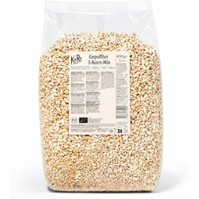 KoRo Mix de 5 céréales soufflées bio 400 g À base de riz complet, épeautre, millet, quinoa et amidonnier Source de protéines et fibres Sans sucres ajoutés* - Publicité KoRo Mix de 5 céréales soufflées bio 400 g À base de riz complet, épeautre, millet, quinoa et amidonnier Source de protéines et fibres Sans sucres ajoutés* - Publicité