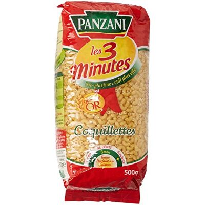 PANZANI Pâtes Les 3 Minutes Coquillettes 500 g Lot de 6 - Publicité PANZANI Pâtes Les 3 Minutes Coquillettes 500 g Lot de 6 - Publicité