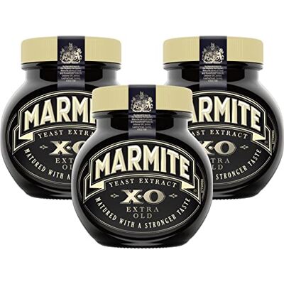 The Bramble Bay Lot d'extrait de levure contenant de la marmite XO, lot de 3 x 250 g, épandeur en bois - Publicité The Bramble Bay Lot d'extrait de levure contenant de la marmite XO, lot de 3 x 250 g, épandeur en bois - Publicité