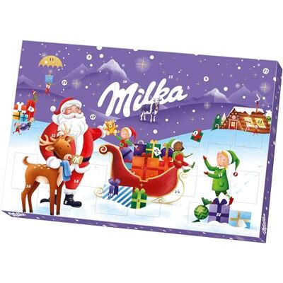 Milka 1 Calendrier de l’Avent Assortiment Festif de Chocolats Idée Cadeau Noël Chocolat à Offrir 1 Calendrier de 200 g - Publicité Milka 1 Calendrier de l’Avent Assortiment Festif de Chocolats Idée Cadeau Noël Chocolat à Offrir 1 Calendrier de 200 g - Publicité