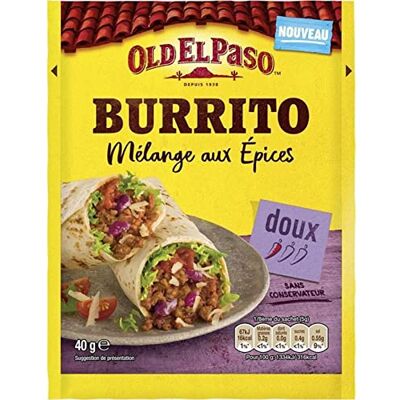 Old El Paso Burrito Mélange aux Épices Doux 40g (lot de 6) - Publicité Old El Paso Burrito Mélange aux Épices Doux 40g (lot de 6) - Publicité