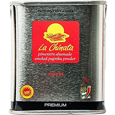 La Chinata Poudre de paprika fumé doux Premium Boîte métallique de 70 grammes - Publicité La Chinata Poudre de paprika fumé doux Premium Boîte métallique de 70 grammes - Publicité
