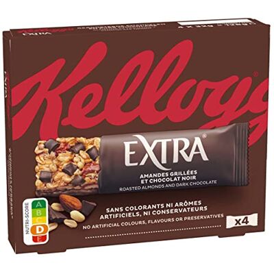 Kellogg's Barres Céréales Extra Chocolat Amandes 4x32g - Publicité Kellogg's Barres Céréales Extra Chocolat Amandes 4x32g - Publicité