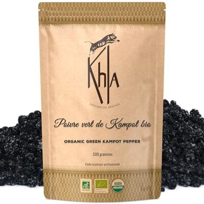 Khla Poivre Vert Frais de Kampot Certifié Bio 500 g Sachet Poivre en Grains Biologique Grand Cru, Aromatique & Végétal Direct Producteur Apéritif, Sauces Origine Cambodge - Publicité Khla Poivre Vert Frais de Kampot Certifié Bio 500 g Sachet Poivre en Grains Biologique Grand Cru, Aromatique & Végétal Direct Producteur Apéritif, Sauces Origine Cambodge - Publicité