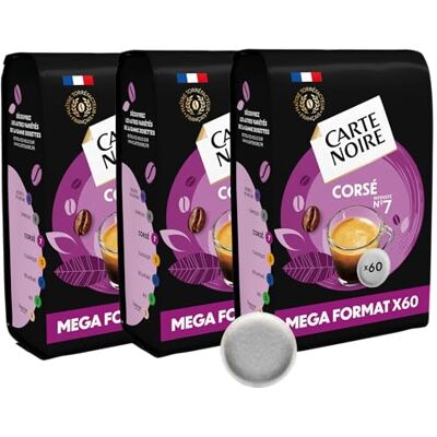 Carte Noire – Café en Dosettes Souples Corsé N°7 – Riche en Arabica 3 Paquets de 60 Dosettes – Compatibles Senseo (180 dosettes) - Publicité Carte Noire – Café en Dosettes Souples Corsé N°7 – Riche en Arabica 3 Paquets de 60 Dosettes – Compatibles Senseo (180 dosettes) - Publicité