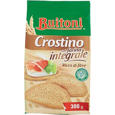 Buitoni Lot de 6 croûtons Crostino con farina Integrale avec farine de blé entier 300 g riche en fibres - Publicité Buitoni Lot de 6 croûtons Crostino con farina Integrale avec farine de blé entier 300 g riche en fibres - Publicité