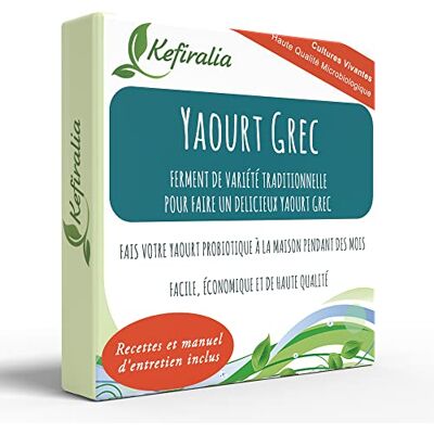 KEFIRALIA Ferment pour yaourt grec (réutilisable à l’infini) + Instructions + Recettes + Assistance et conseils en français – ® - Publicité KEFIRALIA Ferment pour yaourt grec (réutilisable à l’infini) + Instructions + Recettes + Assistance et conseils en français – ® - Publicité