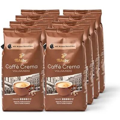 Tchibo Caffè Crema Vollmundig - Grains Entiers - 8x1kg - Intensité 4/6 - Publicité Tchibo Caffè Crema Vollmundig - Grains Entiers - 8x1kg - Intensité 4/6 - Publicité