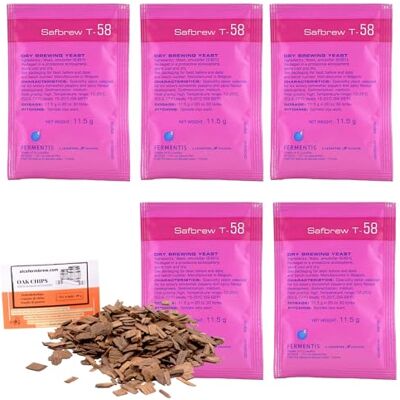 AlcoFermBrew 5 x Levure Fermentis T-58 + Copeaux de Chêne, Levure de Bière - Publicité AlcoFermBrew 5 x Levure Fermentis T-58 + Copeaux de Chêne, Levure de Bière - Publicité