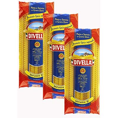 Divella Mafaldine N81 Pâtes sèches séchées 1,5 kg (3 x 500 g) - Publicité Divella Mafaldine N81 Pâtes sèches séchées 1,5 kg (3 x 500 g) - Publicité