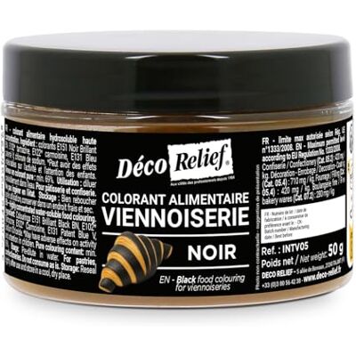 Déco Relief Colorant Viennoiserie Noir 50 g Colorant Alimentaire en Poudre Croissant Ingrédient Pâtisserie Professionnel INTV05 - Publicité Déco Relief Colorant Viennoiserie Noir 50 g Colorant Alimentaire en Poudre Croissant Ingrédient Pâtisserie Professionnel INTV05 - Publicité