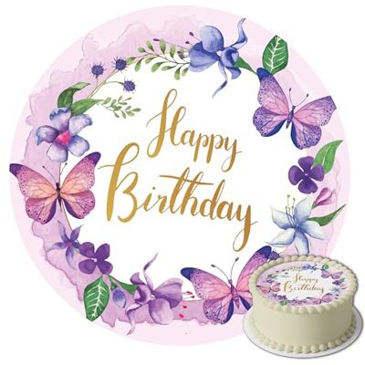J&M DECO Décoration Gâteau Happy Birthday Décoration gâteau crème Les Pétales pour Gâteau Décorations Comestibles Rond 20 cm Décoration Papier Comestible Décoration Gâteau Anniversaire - Publicité J&M DECO Décoration Gâteau Happy Birthday Décoration gâteau crème Les Pétales pour Gâteau Décorations Comestibles Rond 20 cm Décoration Papier Comestible Décoration Gâteau Anniversaire - Publicité