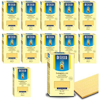 De Cecco Lot de 12 lasagnes All l' Uovo n°112 500 g (2,5 kg) - Publicité De Cecco Lot de 12 lasagnes All l' Uovo n°112 500 g (2,5 kg) - Publicité