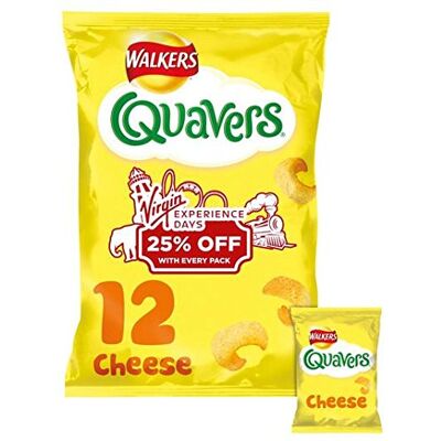 Walkers Quavers Lot de 12 collations au fromage 16 g - Publicité Walkers Quavers Lot de 12 collations au fromage 16 g - Publicité