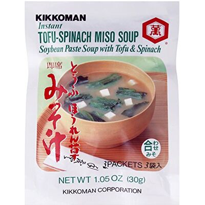 Kikkoman Soupe miso au tofu & épinard instantanée 30g Japon JCF0007 - Publicité Kikkoman Soupe miso au tofu & épinard instantanée 30g Japon JCF0007 - Publicité