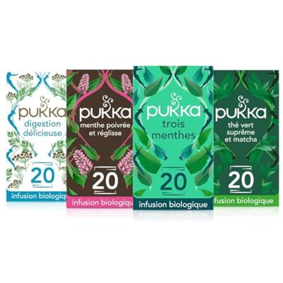 Lipton Pukka Pack découverte Menthe 100% des Ingrédients Issus du Commerce Equitable, 4x20 Sachets, 80 Sachets - Publicité Lipton Pukka Pack découverte Menthe 100% des Ingrédients Issus du Commerce Equitable, 4x20 Sachets, 80 Sachets - Publicité