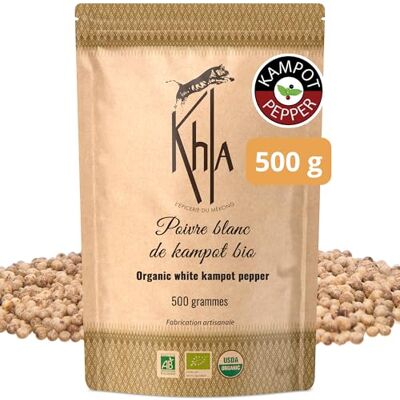 Khla - Poivre blanc de Kampot - 500g - IGP - spice - Publicité Khla - Poivre blanc de Kampot - 500g - IGP - spice - Publicité