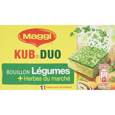 Maggi Bouillon KUB DUO Légumes et Herbes du marché (10 Tablettes) 105g - Publicité Maggi Bouillon KUB DUO Légumes et Herbes du marché (10 Tablettes) 105g - Publicité