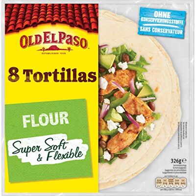 Old El Paso Tortillas de Blé Nature Le Paquet 326 g Lot de 4 - Publicité Old El Paso Tortillas de Blé Nature Le Paquet 326 g Lot de 4 - Publicité