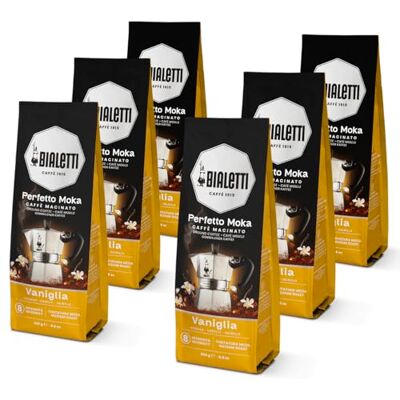 Bialetti Perfetto Moka Café moulu, 1,5 kg, saveur vanille 6 x 250 g - Publicité Bialetti Perfetto Moka Café moulu, 1,5 kg, saveur vanille 6 x 250 g - Publicité