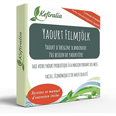 KEFIRALIA Filmjolk Yaourt Ferment (Réutilisation illimitée) + Mode d'emploi + Recettes + Aide et conseils en français ® - Publicité KEFIRALIA Filmjolk Yaourt Ferment (Réutilisation illimitée) + Mode d'emploi + Recettes + Aide et conseils en français ® - Publicité