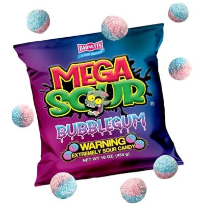 Barnetts Sweets Mega Sour Candy Bubblegum (454g) - Publicité Barnetts Sweets Mega Sour Candy Bubblegum (454g) - Publicité