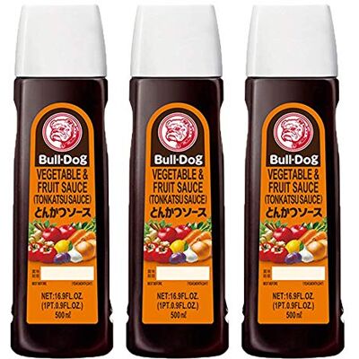 Let's Go Market Bull-dog Lot de 3 sauces aux fruits et légumes (sauce tonkatsu) 500 ml - Publicité Let's Go Market Bull-dog Lot de 3 sauces aux fruits et légumes (sauce tonkatsu) 500 ml - Publicité