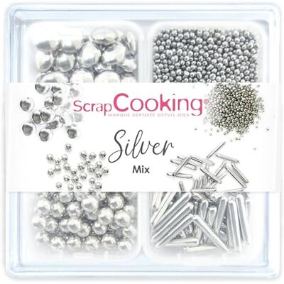 ScrapCooking Décors Sucrés « Silver Mix » 63 g Assortiment 4 Variétés : Argenté Décorations Gâteaux, Cupcakes Anniversaire Noël 7530 - Publicité ScrapCooking Décors Sucrés « Silver Mix » 63 g Assortiment 4 Variétés : Argenté Décorations Gâteaux, Cupcakes Anniversaire Noël 7530 - Publicité