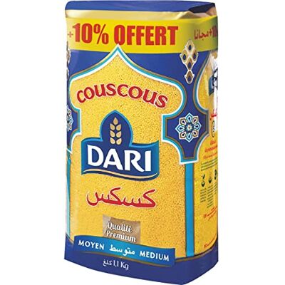 AUCHAN Lot de 3 unités *** DARI Couscous moyen 1.1kg - Publicité AUCHAN Lot de 3 unités *** DARI Couscous moyen 1.1kg - Publicité