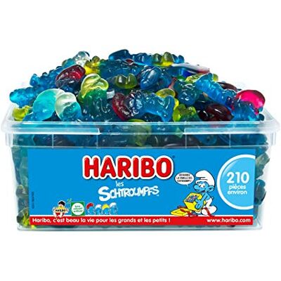 HARIBO Les Schtroumpfs Bonbons Sans Colorants Artificiels Boîte de 210 Bonbons - Publicité HARIBO Les Schtroumpfs Bonbons Sans Colorants Artificiels Boîte de 210 Bonbons - Publicité