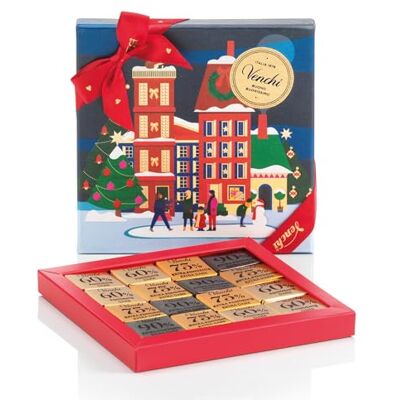 Venchi , Coffret de Noël avec 16 Mini Blend Noirs, Chocolat noir à 60%, 75% et 90%, Édition Limitée, 47 g, Sans Gluten, Sans Colorants ni Conservateurs, Vegan, Idée Cadeau de Noël - Publicité Venchi , Coffret de Noël avec 16 Mini Blend Noirs, Chocolat noir à 60%, 75% et 90%, Édition Limitée, 47 g, Sans Gluten, Sans Colorants ni Conservateurs, Vegan, Idée Cadeau de Noël - Publicité