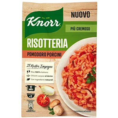 Knorr Risotto aux tomates et champignons, risotto prêt aux ingrédients naturels, 100% riz italien et grains à la dent, préparation en pot ou au micro-ondes, 175 g, 2 portions - Publicité Knorr Risotto aux tomates et champignons, risotto prêt aux ingrédients naturels, 100% riz italien et grains à la dent, préparation en pot ou au micro-ondes, 175 g, 2 portions - Publicité