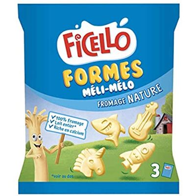 FICELLO Formes Fromage nature Gouter enfant 3x22g - Publicité FICELLO Formes Fromage nature Gouter enfant 3x22g - Publicité