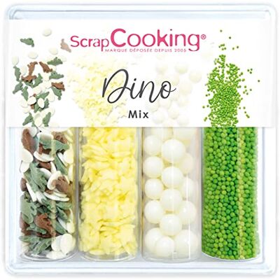 ScrapCooking Décors Sucrés « Dino Mix » 61g Assortiment 4 Variétés : Dinosaures Œufs, Étoiles, Perles, Billes Décorations Pâtisserie, Gâteaux, Cupcakes, Anniversaire Animaux, Jungle 7527 - Publicité ScrapCooking Décors Sucrés « Dino Mix » 61g Assortiment 4 Variétés : Dinosaures Œufs, Étoiles, Perles, Billes Décorations Pâtisserie, Gâteaux, Cupcakes, Anniversaire Animaux, Jungle 7527 - Publicité