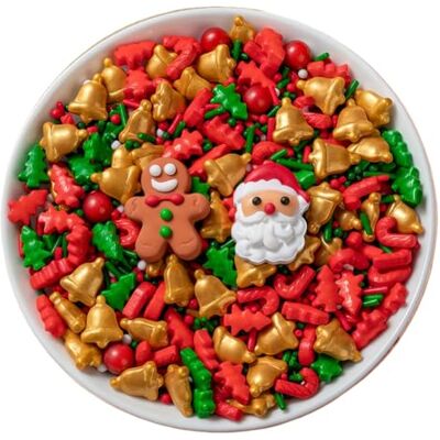 HoolySeek Sucre perlé comestible (85 g) Perles de sucre pour pâtisserie de Noël Sucres décoratifs mélangés Convient pour les gâteaux, cupcakes, biscuits (Perles de Noël) - Publicité HoolySeek Sucre perlé comestible (85 g) Perles de sucre pour pâtisserie de Noël Sucres décoratifs mélangés Convient pour les gâteaux, cupcakes, biscuits (Perles de Noël) - Publicité