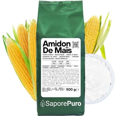 SaporePuro Amidon de Maïs Natif 500 g – Épaississant Naturel pour Desserts, Crèmes et Sauces – Sans Gluten et Vegan - Publicité SaporePuro Amidon de Maïs Natif 500 g – Épaississant Naturel pour Desserts, Crèmes et Sauces – Sans Gluten et Vegan - Publicité