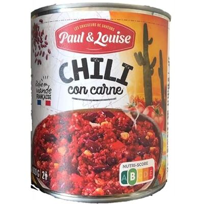 PAUL & LOUISE CHILI CON CARNE 4/4 800 G PAUL & LOUISE LOT DE 3 Offre Special - Publicité PAUL & LOUISE CHILI CON CARNE 4/4 800 G PAUL & LOUISE LOT DE 3 Offre Special - Publicité