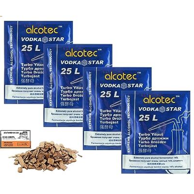 AlcoFermBrew 4 x Turbo Levure Alcotec Vodka Star 66g, Levure pour la Fermentation du Sucre et des Fruits - Publicité AlcoFermBrew 4 x Turbo Levure Alcotec Vodka Star 66g, Levure pour la Fermentation du Sucre et des Fruits - Publicité