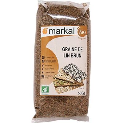 Markal Graines de lin brun bio 500g - Publicité Markal Graines de lin brun bio 500g - Publicité