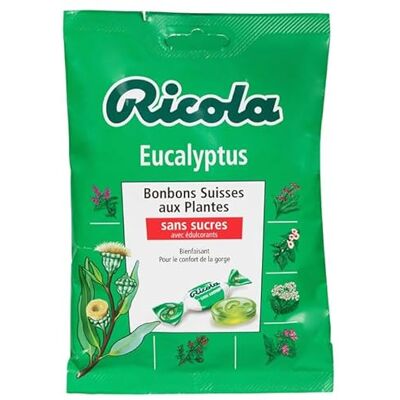 Ricola Bonbons suisses aux plantes à l'eucalyptus sans sucres 70 g - Publicité Ricola Bonbons suisses aux plantes à l'eucalyptus sans sucres 70 g - Publicité