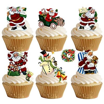 Top That Lot de 29 décorations de gâteaux Papier gaufré Thème Père Noël Qualité supérieure Comestibles - Publicité Top That Lot de 29 décorations de gâteaux Papier gaufré Thème Père Noël Qualité supérieure Comestibles - Publicité