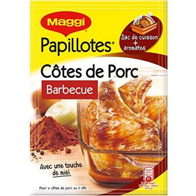 Maggi Papillotes Côtes de Porc Goût Barbecue (1 Sachet) 28g, lot de 8 - Publicité Maggi Papillotes Côtes de Porc Goût Barbecue (1 Sachet) 28g, lot de 8 - Publicité