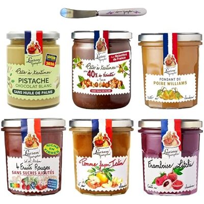 LUCIEN GEORGELIN Kit Gourmand 2kg 2 pâtes à tartiner, 4 préparations de fruits, 1 tartineur - Publicité LUCIEN GEORGELIN Kit Gourmand 2kg 2 pâtes à tartiner, 4 préparations de fruits, 1 tartineur - Publicité