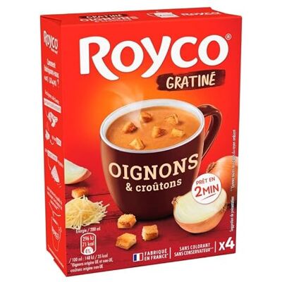 Royco Minute Soup Gratinée Oignon Et Croûtons 60G Lot De 4 - Publicité Royco Minute Soup Gratinée Oignon Et Croûtons 60G Lot De 4 - Publicité