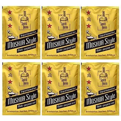 AlcoFermBrew 6 x Turbo Levure Moskva Style 140g, Levure pour la fermentation du sucre et des fruits, Distillateurs Levure, Levure Rapide, Gnôle Alcool - Publicité AlcoFermBrew 6 x Turbo Levure Moskva Style 140g, Levure pour la fermentation du sucre et des fruits, Distillateurs Levure, Levure Rapide, Gnôle Alcool - Publicité