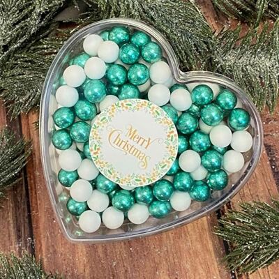 EinsSein Coeur en boules de chocolat Cadeau Joyeux Noël blanc-vert Idée Cadeau Saint-Nicolas, Gourmandise avec Boules de Chocolat Gourmandes Petit Cadeau Festif pour les Fêtes - Publicité EinsSein Coeur en boules de chocolat Cadeau Joyeux Noël blanc-vert Idée Cadeau Saint-Nicolas, Gourmandise avec Boules de Chocolat Gourmandes Petit Cadeau Festif pour les Fêtes - Publicité