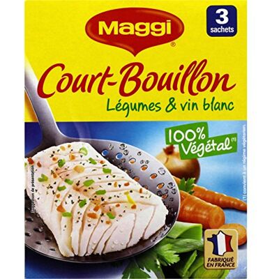 Maggi Court Bouillon Légumes & Vin Blanc (3 Sachets) 150g - Publicité Maggi Court Bouillon Légumes & Vin Blanc (3 Sachets) 150g - Publicité