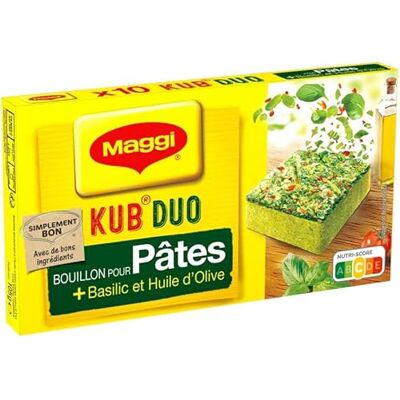 Maggi NESTLE Bouillon Kub Duo Pâtes Basilic 105G Lot De 4 Livraison Gratuite et Rapide - Publicité Maggi NESTLE Bouillon Kub Duo Pâtes Basilic 105G Lot De 4 Livraison Gratuite et Rapide - Publicité